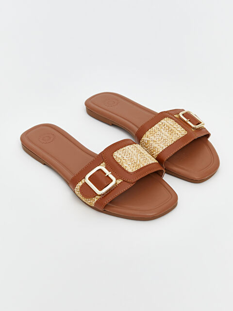 LCW STEPS Deri Görünümlü Kadın Terlik - S5RR14Z8-KMJ