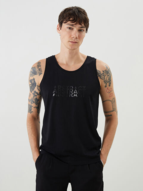 XSIDE Bisiklet Yaka Baskılı Erkek Kolsuz Tişört - S5RR38Z8-CVL