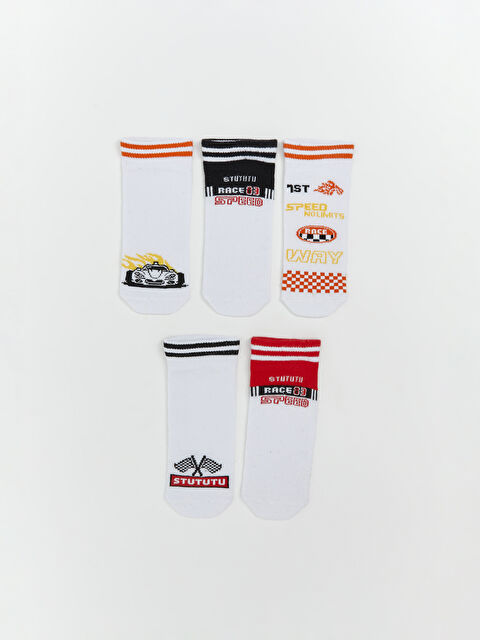 LCW Kids Desenli Erkek Çocuk Patik Çorap 5'li - S5RR45Z4-K00