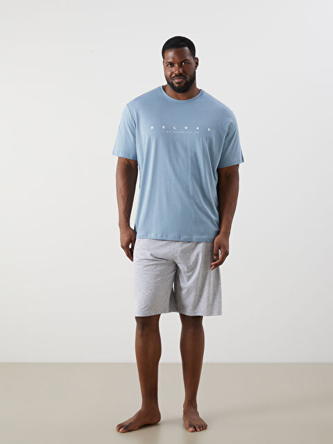 LC WAIKIKI Büyük Beden Standart Kalıp Erkek Şortlu Pijama Takımı - S5RR46Z8-R0V