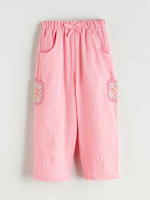 LCW Kids Beli Lastikli Dantel Detaylı Müslin Kız Çocuk Pantolon - S5RS43Z1-UWX