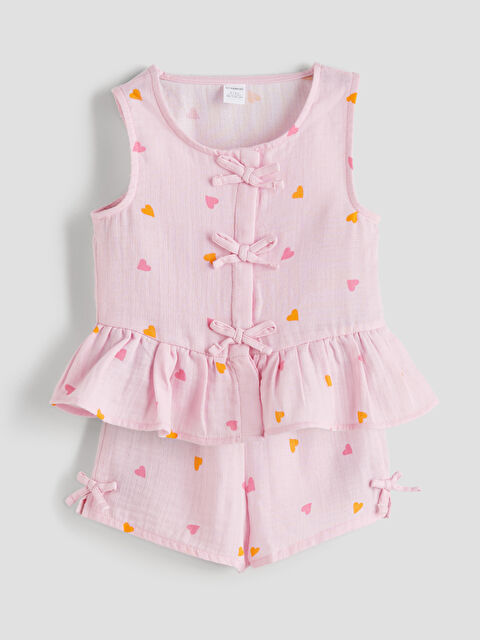 LCW Kids Fiyonklu Kız Çocuk Bluz ve Şort 2'li - S5RS91Z1-LT4