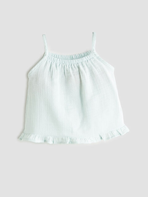 LCW Kids Kare Yaka Fırfır Detaylı Kız Çocuk Bluz - S5RT52Z1-FVZ