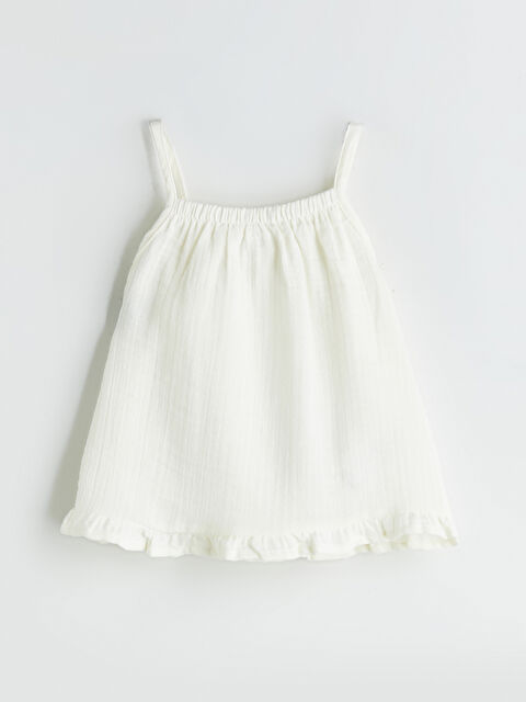 LCW Kids Kare Yaka Fırfır Detaylı Kız Çocuk Bluz - S5RT52Z1-Q6K