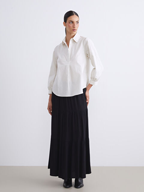 LCWAIKIKI Classic Beli Lastikli Katkat Etek - S5RT55Z8-CVL