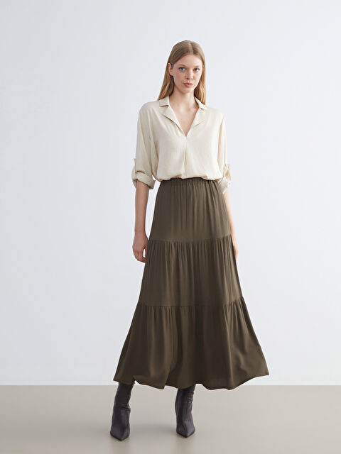 LCWAIKIKI Classic Beli Lastikli Katkat Etek - S5RT55Z8-HDU