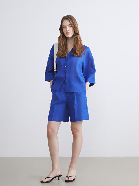 LCW Vision Loose Fit %100 Keten Kadın Şort - S5RT94Z8-R46