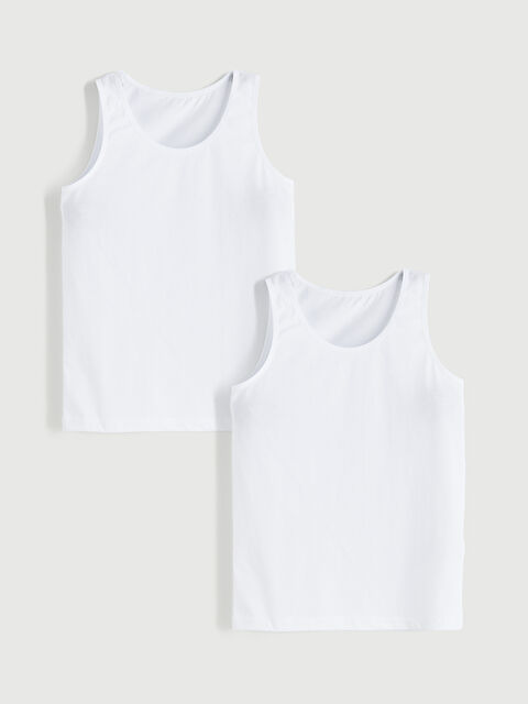 LCW Kids Bisiklet Yaka Kız Çocuk Atlet 2'li - S5RV03Z4-Q6K