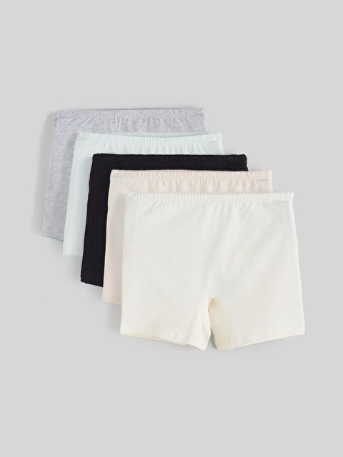 LCW Kids Beli Lastikli Penye Kız Çocuk Boxer 5'li