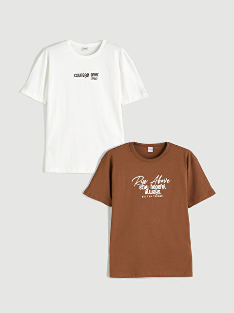 LCW Kids Bisiklet Yaka Erkek Çocuk Tişört 2'li - S5RV83Z4-H6U