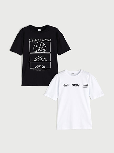 LCW Kids Bisiklet Yaka Erkek Çocuk Tişört 2'li - S5RV84Z4-CVL