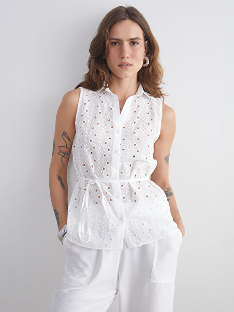 LCWAIKIKI Classic Ajurlu Brode Kadın Gömlek - S5RY02Z8-R9J