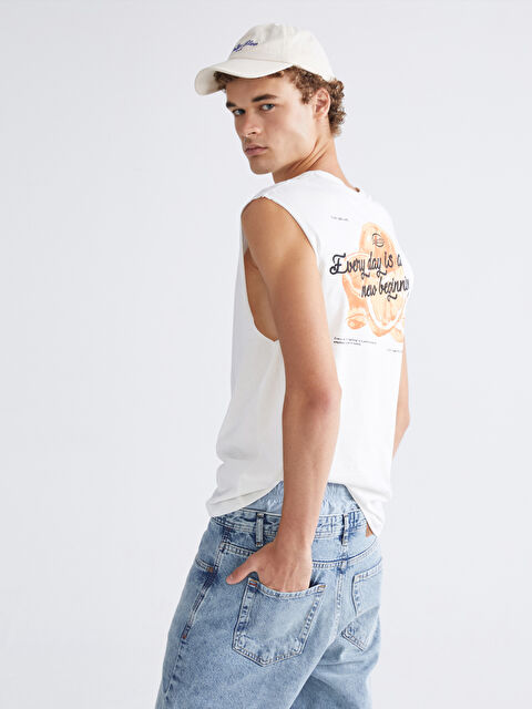 XSIDE Bisiklet Yaka Baskılı Erkek Kolsuz Tişört - S5RY29Z8-R9J