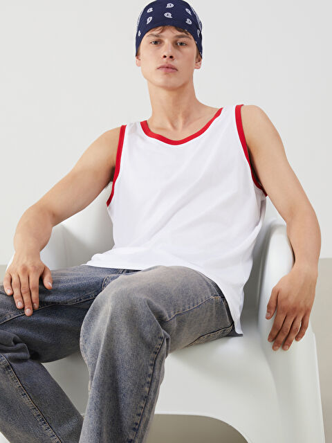 XSIDE Bisiklet Yaka Erkek Kolsuz Tişört - S5RY36Z8-J1F