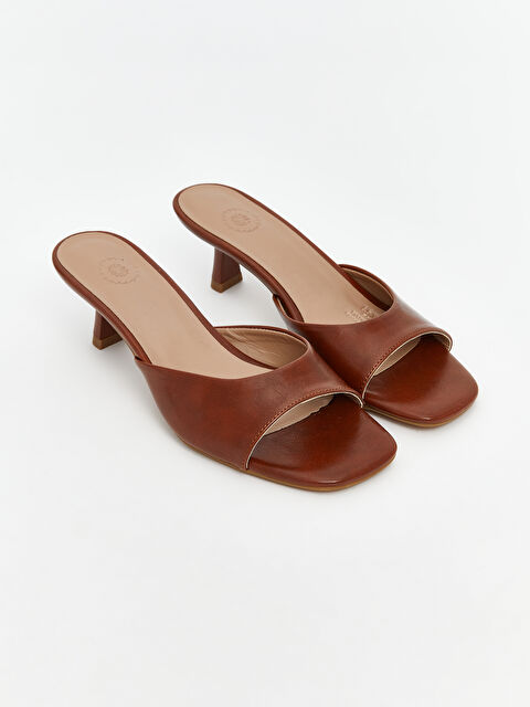 LCW STEPS Deri Görünümlü Kadın Topuklu Terlik - S5RY63Z8-CXS