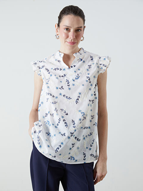 LCW Grace Kaçık Yaka Çiçekli Bluz - S5S022Z8-LU7