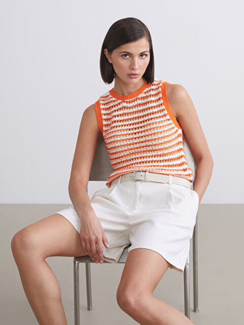 LCW Vision Bisiklet Yaka Ajurlu Kadın Triko Süveter - S5S028Z8-FP0