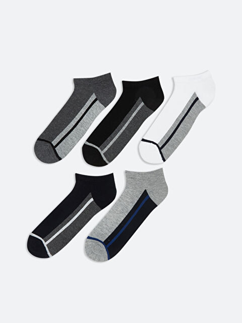 LCW ACCESSORIES Çizgili Erkek Patik Çorap 5'li - S5S036Z8-K00
