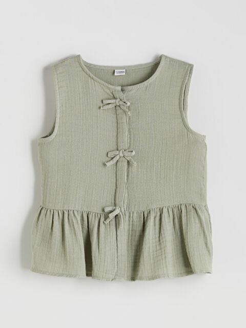 LCW Kids Bisiklet Yaka Fiyonk Detaylı Kız Çocuk Bluz - S5S040Z4-YUA