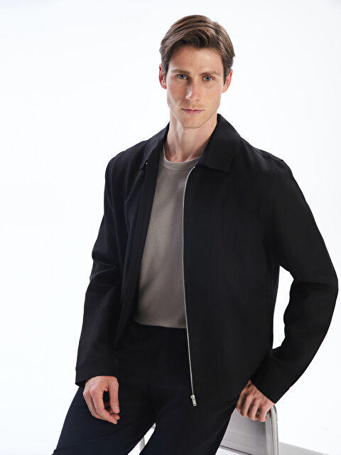 SOUTHBLUE Standart Kalıp Gömlek Yaka %100 Keten Erkek Ceket - S5S050Z8-CVL