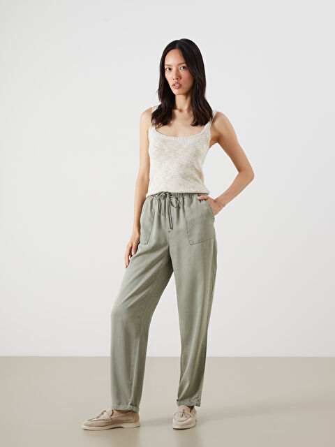 LCW Jeans Beli Lastikli Carrot Fit Kadın Jean Pantolon - S5S114Z8-GWK