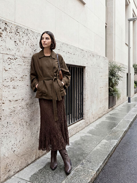 LCW Vision Beli Lastikli Dantelli Etek - S5S115Z8-HDT