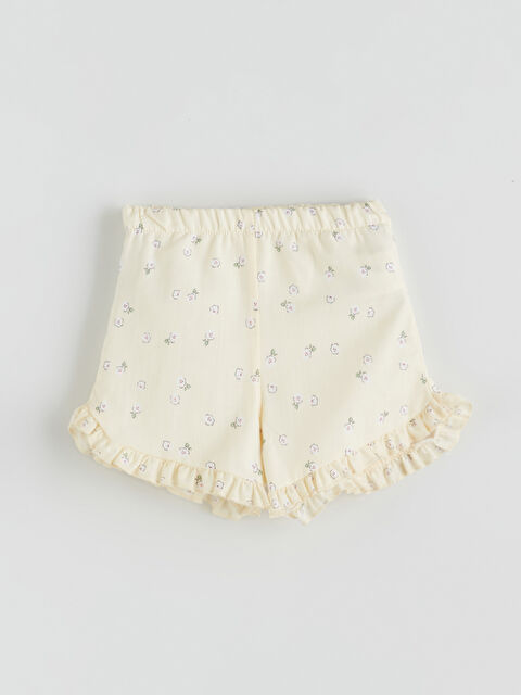LCW baby Beli Lastikli Kız Bebek Fırfırlı Şort - S5S260Z1-LUG
