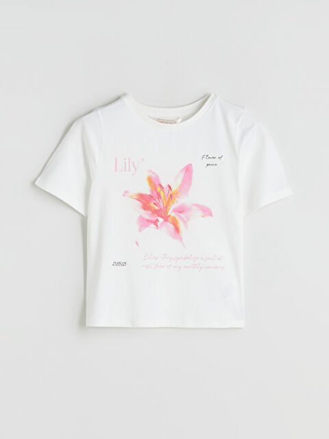 LCW DREAM Bisiklet Yaka Baskılı Kadın Pijama Üst - S5S267Z8-FDU