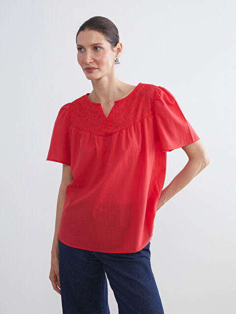 LCW Grace Kaçık Yaka Ajurlu Bluz - S5S282Z8-YLU