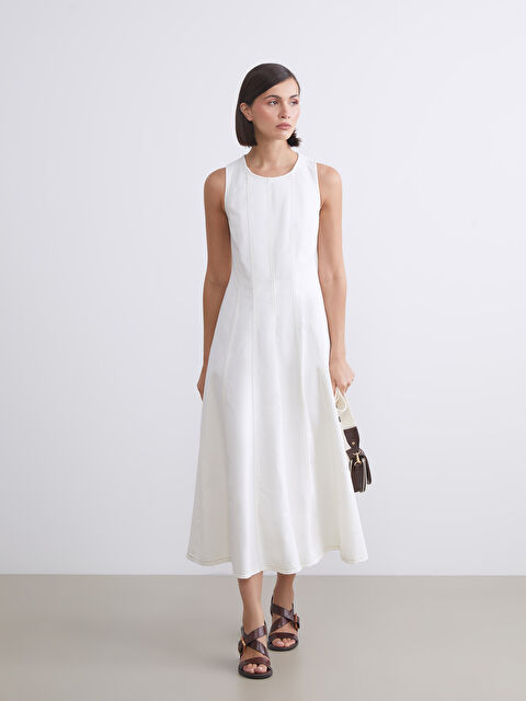 LCW Vision Bisiklet Yaka Jean Elbise - S5S416Z8-844