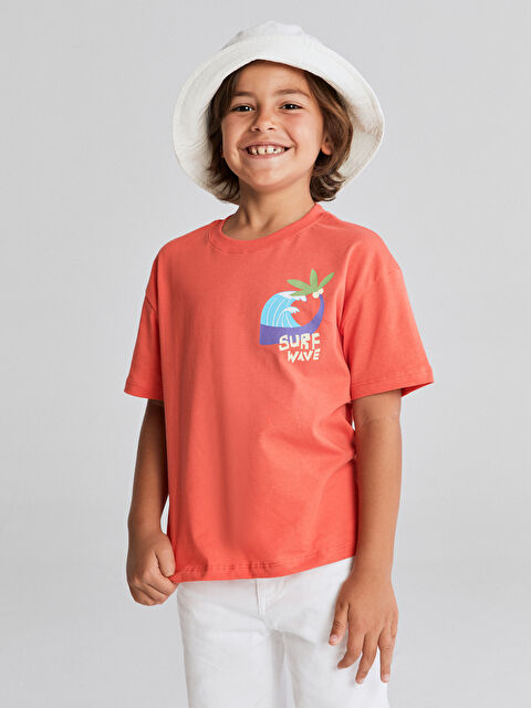 LCW Kids Bisiklet Yaka Baskılı Erkek Çocuk Tişört - S5S418Z1-V39