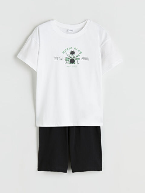 LCW DREAM Baskılı Erkek Çocuk Şortlu Pijama Takımı - S5S428Z4-Q6K