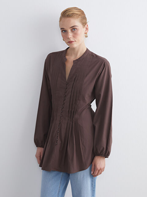 LCW Modest Kaçık Yaka Pileli Bluz - S5S434Z8-D2N