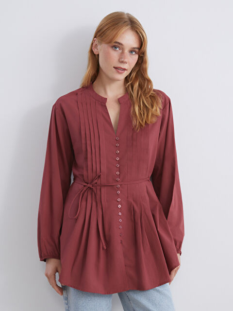 LCW Modest Kaçık Yaka Pileli Bluz - S5S434Z8-JAV