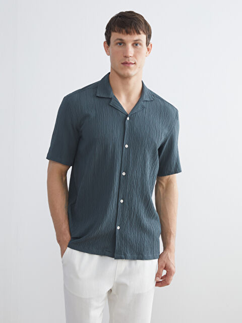 LCW Vision Regular Fit Resort Yaka Kısa Kollu Erkek Gömlek - S5S436Z8-ZB4