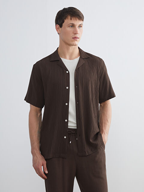 LCW Vision Regular Fit Resort Yaka Kısa Kollu Erkek Gömlek - S5S436Z8-ZKW