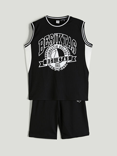 LCW Kids Bisiklet Yaka Beşiktaş Baskılı Erkek Çocuk Atlet ve Şort - S5S464Z4-CVL