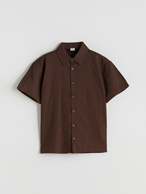 LCW Kids Keten Karışımlı Erkek Çocuk Gömlek - S5S477Z4-R39