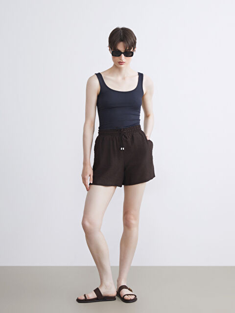 LCW Vision Beli Lastikli Dokulu Kadın Şort - S5S602Z8-ZRF