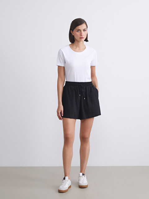 LCW Vision Beli Lastikli Dokulu Kadın Şort - S5S602Z8-CVL