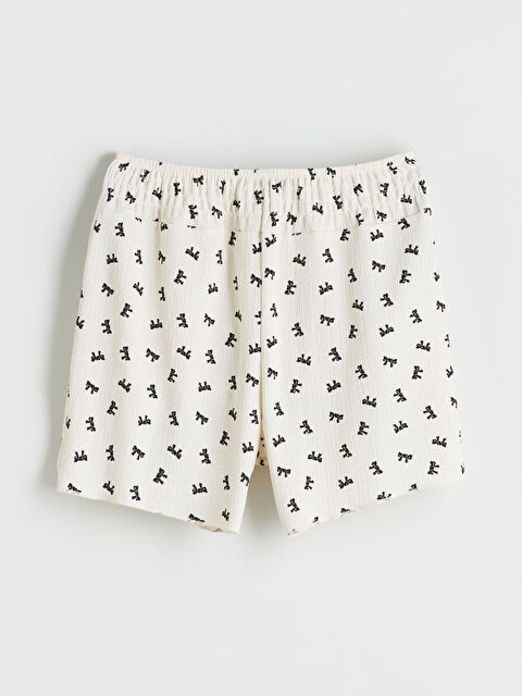 LCW Kids Beli Lastikli Fiyonk Baskılı Kız Çocuk Şort - S5S648Z4-LRA