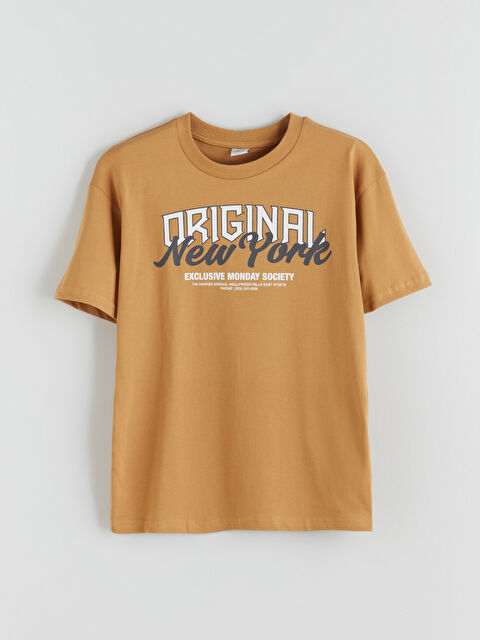 LCW Kids Bisiklet Yaka Baskılı Erkek Çocuk Tişört - S5S728Z4-91Y