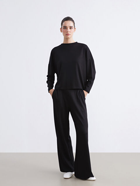 Natuvera Beli Lastikli Geniş Paça Kadın Eşofman Altı - S5S729Z8-UP7