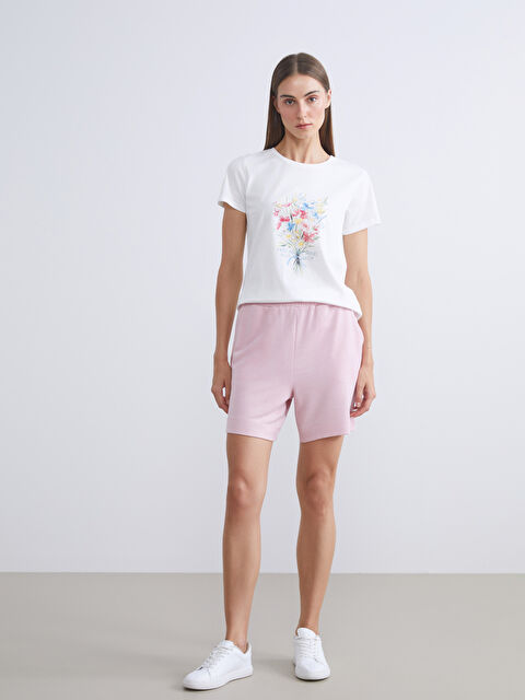 LCWAIKIKI Classic Beli Lastikli Kadın Şort - S5S794Z8-G0G