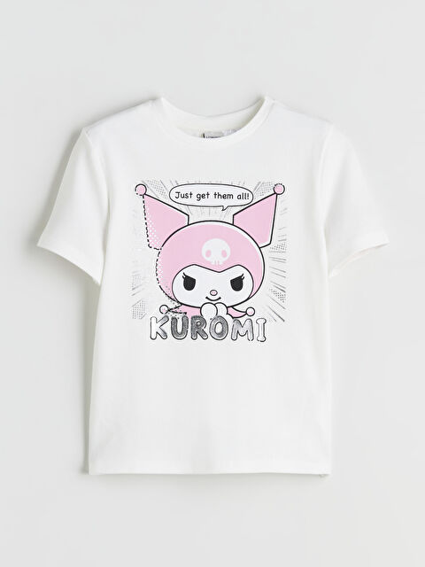 LCW Kids Bisiklet Yaka Kuromi Baskılı Kız Çocuk Tişört - S5S802Z4-R9J