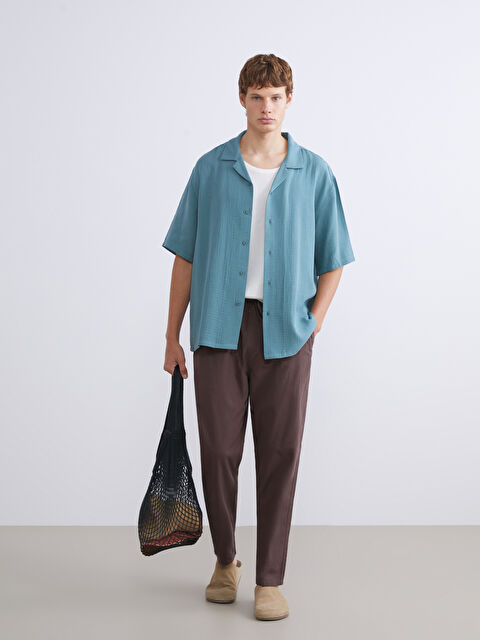 XSIDE Rahat Kalıp Keten Görünümlü Erkek Pantolon - S5S815Z8-HEC