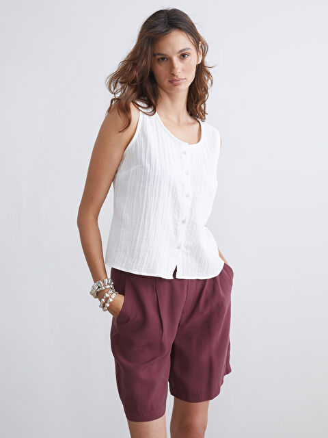 LCW Vision Bisiklet Yaka Dokulu Müslin Bluz - S5S822Z8-R9J