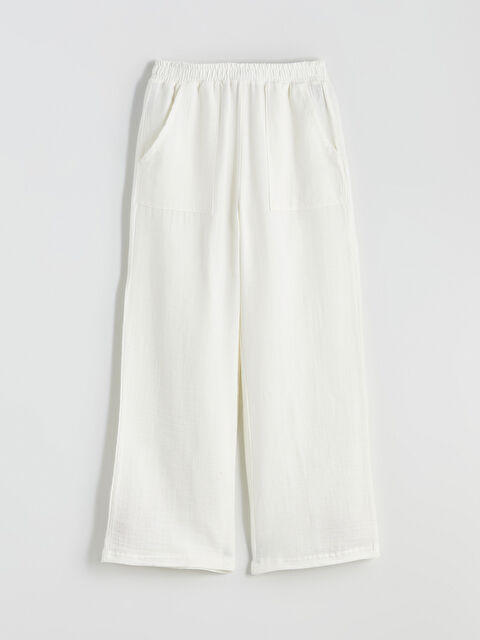 LCW Kids Beli Lastikli Müslin Kız Çocuk Pantolon - S5S836Z4-FRC