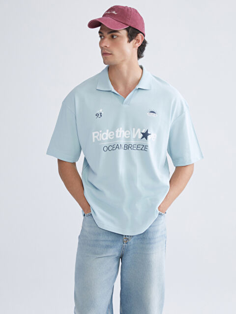 XSIDE Polo Yaka Baskılı Pike Erkek Tişört