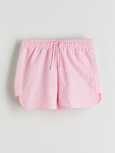 LCW Kids Hızlı Kuruyan UV Korumalı Taşlı Kız Çocuk Deniz Şortu - S5S878Z4-GA5